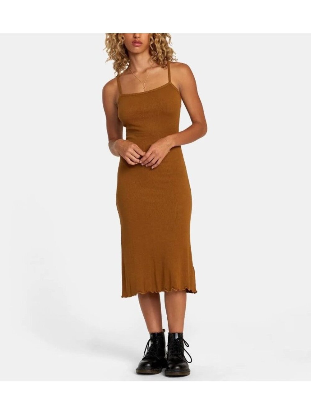 $66 RVCA Women’s Slink Midi Dress Super Stretch And Comfort Size L